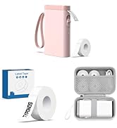 TYPONOS P21 Label Maker Machine Bluetooth Label Printer, Black on White Sticker Thermal Paper Sel...