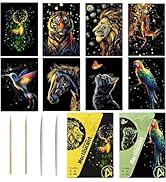 Georgie Porgy Scratch Paper Art Set for Kids Adults Magic Rainbow Scratchboards for DIY Arts and ...