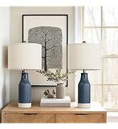 Vortether 23.75" Modern Ceramic Table Lamps Set of 2, Stylish Bedside Lamps for Bedroom, Gorgeous...