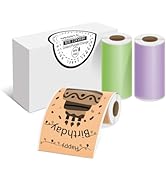 ORGSTA Green/Purple/Orange Self-Adhesive Thermal Paper, Printable Sticker Paper for ORGSTA S002 P...