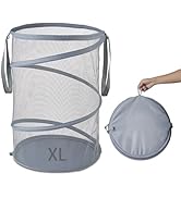 Mesh Popup Laundry Hamper 115L Collapsible Laundry Basket Extra Large Capacity Foldable Clothing ...