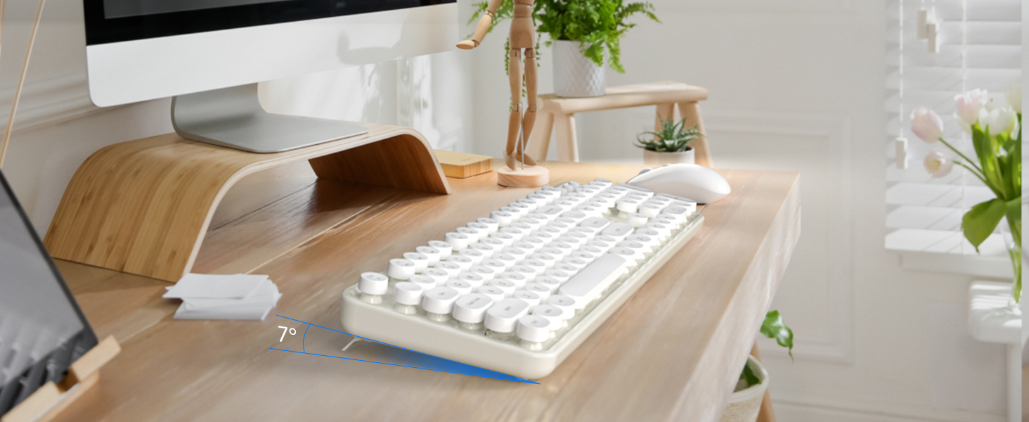 Wireless Keyboard and Mouse Combo typewriter colorful