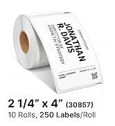 Spartan Industrial - Replacement for DYMO 30857 (10 Rolls, 5500 Labels) 2 1/4" x 4" Direct Therma...