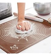 LIMNUO Large Silicone Pastry Mat Extra Thick Non Stick Baking Mat Non Stick Rolling Dough with Me...