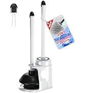 NEWE Toilet Brush and Plunger Set, 2 in 1 Toilet Plunger Heavy Duty, Toilet Brush and Holder with...