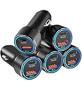 USB C Car Charger 5 Pack, Bangfun 36W Dual Port PD&amp;QC 3.0 Fast Charging 12V Car Charger Adapter C...