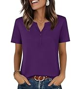Zeagoo Womens Summer Tops V Neck Short Sleeve Shirts Dressy Casual Blouse Spring Vacation Tshirts...