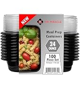 Mr Miracle Meal Prep Containers with Lids - 50 Pack, 24 Oz Take Out Containers With Lids - Leakpr...