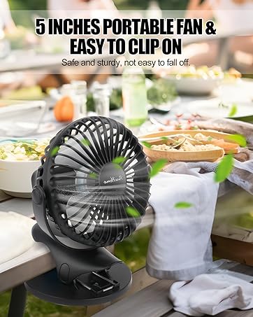 Portable Clip Fan with USB &amp; Battery Powered