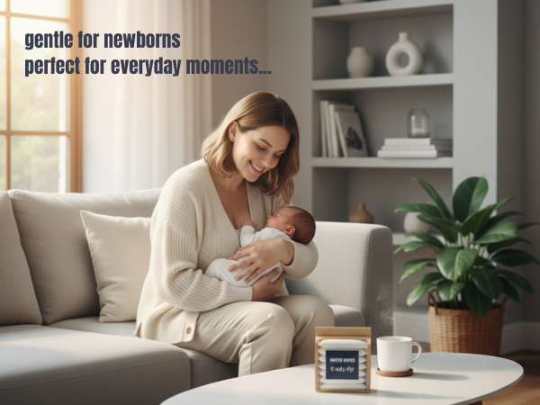 Baby water wipes for diaper changes, hands and face, suitable for everyday use