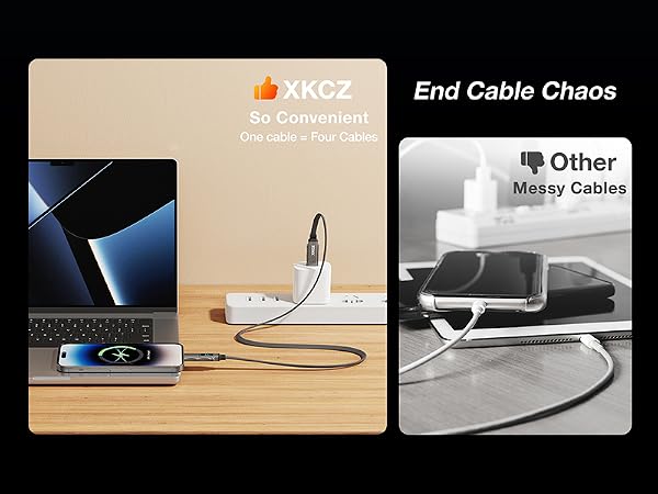 lightning cable usb c cable 2 in 1