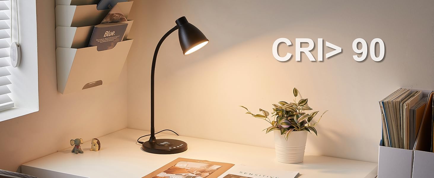 Desk Lamp for Home Office LED Desk Light USB Charging Ports Bedside Table Lamp for Dorm Room