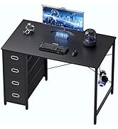 Pamray 40 Inch Computer Desk with 4 Drawers Small Office Desk for Home Bedroom Study Writing Simp...