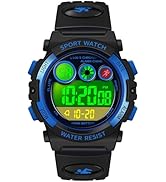 Dayllon Kids Watch Digital Outdoor Sport Waterproof Boys Watches 12/24H Alarm 7 Colorful Backligh...