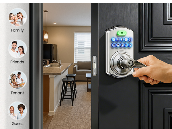 keypad door lock with handle