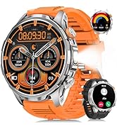 Smart Watches for Men, Military Smart Watch with 100 Days Battery/Flashlight/Heart Rate/Sleep/SpO...