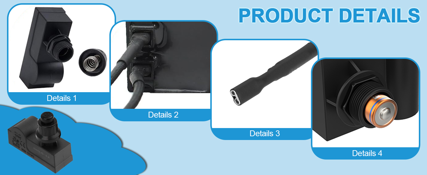 DHLG-12 Grill Igniters for Charbroil Ignitor Replacement Kit, 2 Outlets AAA Battery Push Button