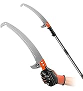 Walensee Pole Saws for Tree Trimming 10FT Lightweight Manual Stainless Steel Extension High Pole ...