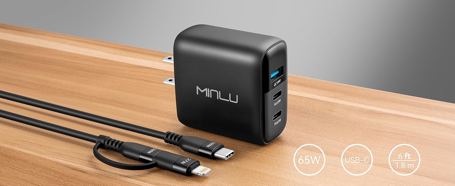 PPS Type C Wall Charger anker 3 port usbc block fast charging for ipad samsung galaxy s25 s24