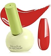 MelodySusie Highly Pigmented Gel Nail Polish, 0.56 Fl Oz Soak Off UV LED Red Gel Polish, Plant-Ba...