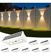 NIORSUN Solar Fence Lights Outdoor, 8 Pack Up and Down Waterproof Solar Wall Lights, Fence Lights...