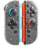 FUNDIARY Clear Joycon Grip Case Protector for Nintendo Switch 2(2025) with Glitter Design, Comfor...