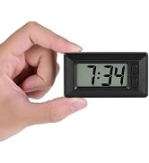 GLOGLOW Ultra Thin Digital Clock, Self Adhesive LCD Digital Electronic Clock with Calendar Displa...