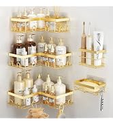 Liuoud Corner Shower Caddy 5 Pack, Rustproof Stainless Steel Shower Organizer with Soap Rack Toot...