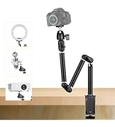 TARION Overhead Camera Desk Mount - 360° Flexible Articulating Arm with 3/8'' Screw and 1/4'' Scr...