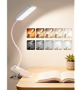 ReinHoo Clip on Lamp,9 Brightness+5 Color Clamp Light,4000mAh Battery Rechargeable Desk Lamp with...