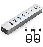 EJAY 7-Port USB 3.0 Hub with 4 USB-A &amp; 3 USB-C, Aluminum USB Splitter for Laptop/Desktop/PS5, Det...