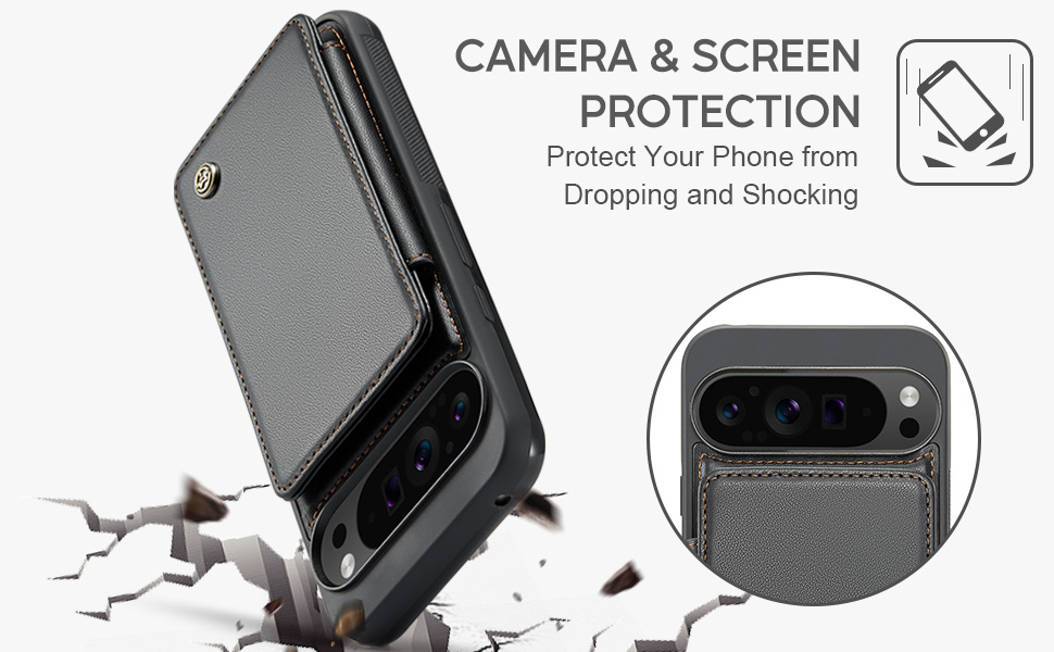 Google Pixel 10 Pro XL Wallet Case for Women Men RFID Blocking Card Holder Shockproof Phone Cover