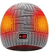 SVPRO Electric Heated Beanie Cap for Men &amp; Women | Rechargeable Winter Hat with 3 Heating Levels,...