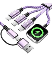 Travel Essentials Multi Charging Cable for iWatch Charger, 4in2 3 X USB C Cable Multiple Charger ...
