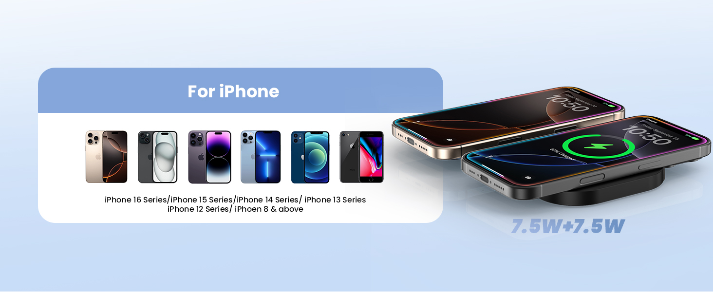 TAMOXI 2 in 1 Dual Wireless Charging Pad