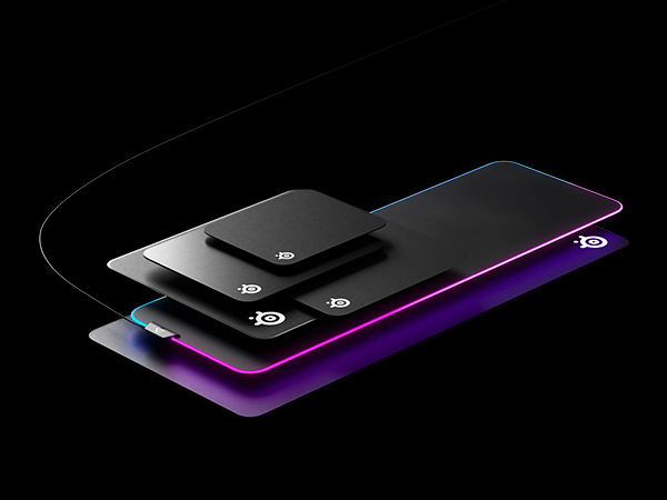 - A group of various SteelSeries QcK mousepads