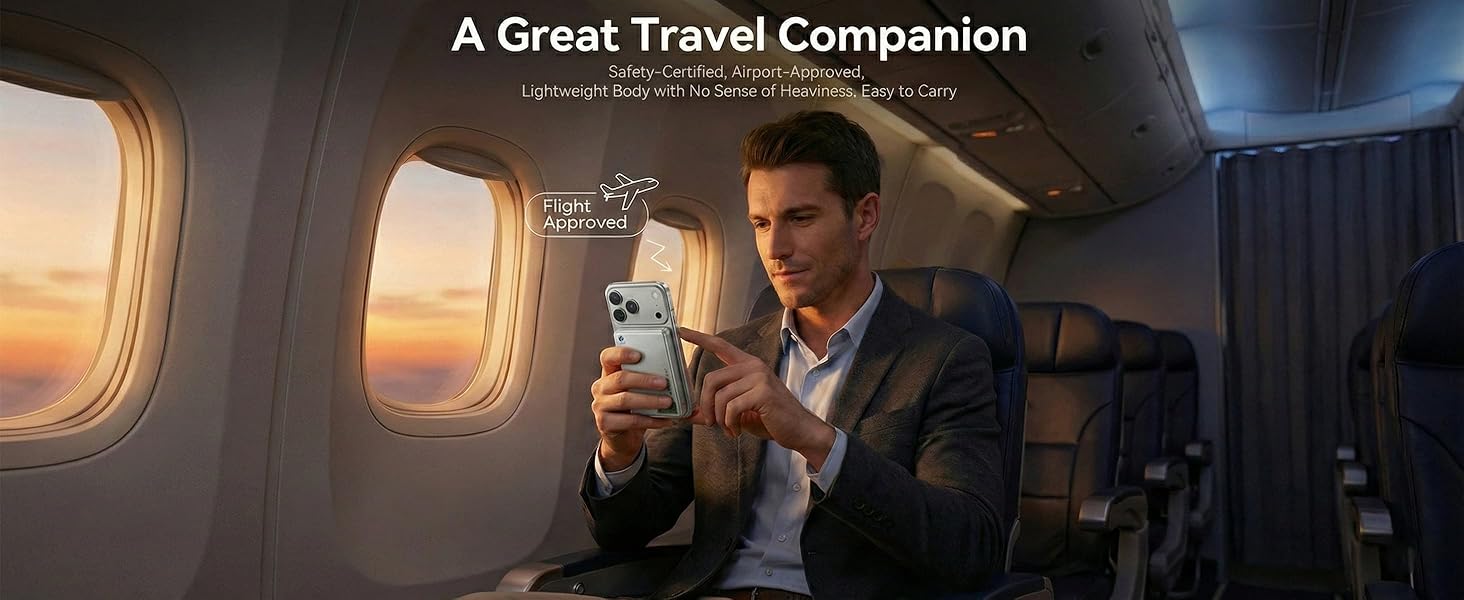 Airline approved flight safe magnetic power bank slim portable charger for travel