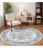 Rugxara 4ft Circle Rug, Soft Round Boho Rug, Washable Non Slip Area Rug for Living Room, Bedroom,...