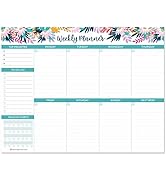 bloom daily planners Horizontal Weekly Tear-Off To Do List Planning Pad - Undated Notepad Organiz...