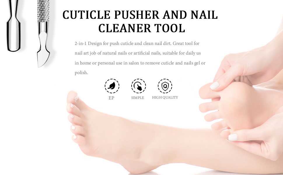 CUTICLE PUSHER AND NAILCLEANER TOOL