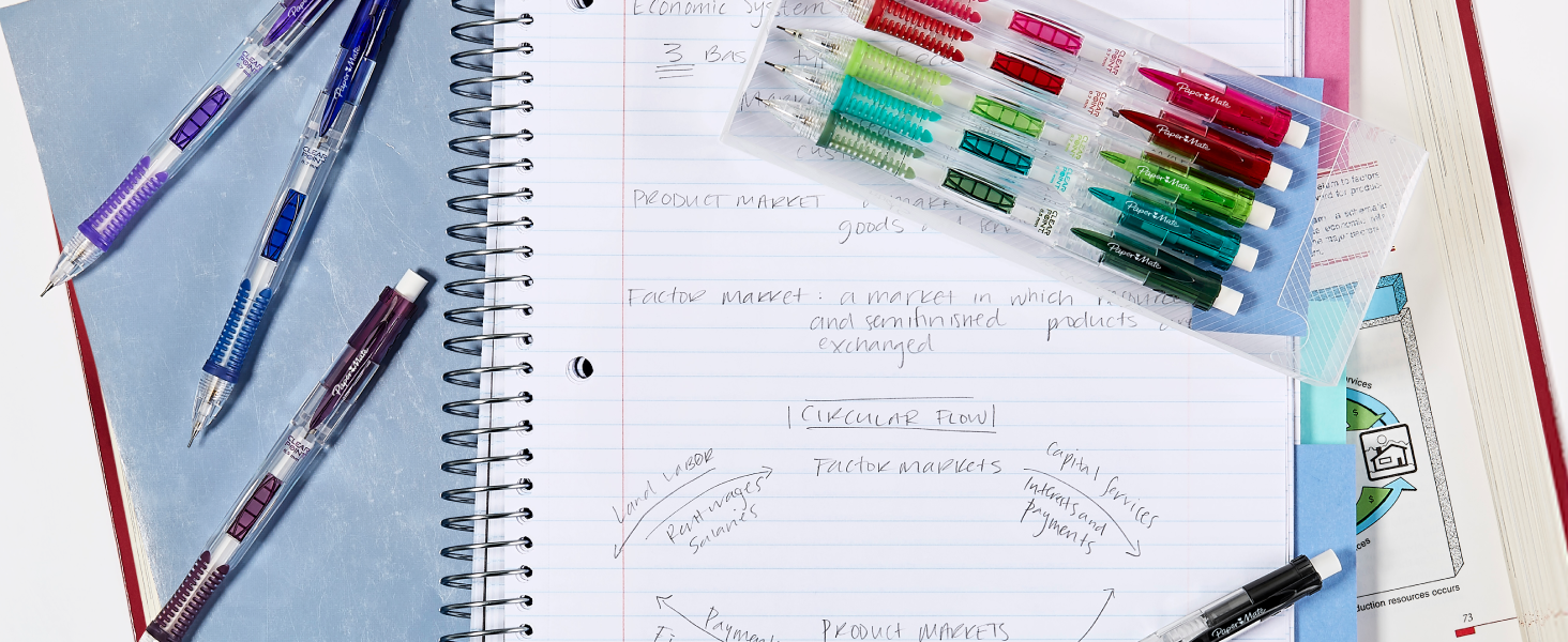 school teacher student study pencil write mechanical clean lead refill erase homework desk notebook
