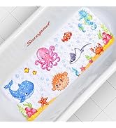 Secopad Kids Bath Mat for Tub Non Slip, 40 X 16 Inch Large Cartoon Anti Slip Toddler Baby Bathtub...