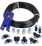 Hromee Air Line Tubing Kit, 5/32 Inch (3.97MM) OD x 32.8 Feet Polyurethane PU Tube and Push to Co...