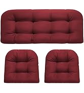 DANGHOOGY Wicker Chair Cushions, Waterproof Outdoor Loveseat Cushions for Patio Furniture, Tufted...