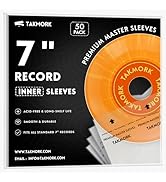 7-Inch Vinyl Record Inner Sleeves: Anti-Static Rice Paper Sleeves for 45 RPM Records, Acid-Free 3...