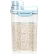 TBMax Rice Storage container 4 Lbs, Small Rice Dispenser with Measuring Cup, Blue Cereal Containe...