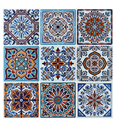 Peel and Stick Backsplash Tile Stickers, Colorful Talavera Mexican Tile
