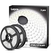 LE 12V LED Strip Light, Flexible, SMD 2835, 300 LEDs, 16.4ft Tape Light for Home, Kitchen, Party,...