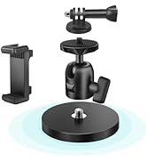 Magnetic Camera Mount with Ball Head, Magnetic Phone Holder for Gym,Super Strong Rubber Coating N...