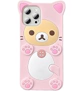 IAIYOXI 3D Cute Cartoon Bear Phone Case for iPhone 16 Pro Max - Fashionable and Stylish - Funny P...